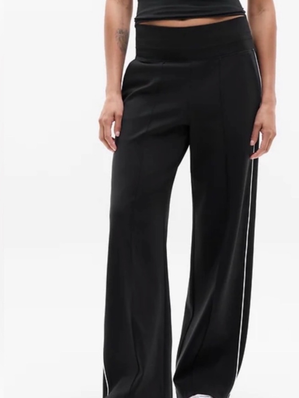🌺ATHLETA Black Wide-Leg Track Pants with Side Stripe size 3X🌺
